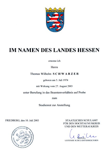 © Thomas Wilhelm Schwarzer, Friedberg in Hessen