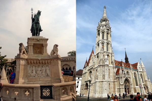 Reiterstatue des Hl. Stephan und Matthiaskirche. (05.09.2012)