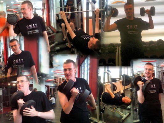 Im Fitnessstudio des Broadway-Hotels. (07.09.2012)