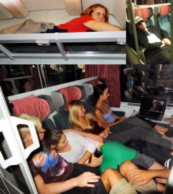 Heimfahrt im EN mit kreativen Schlafpositionen. (08.09.2012)