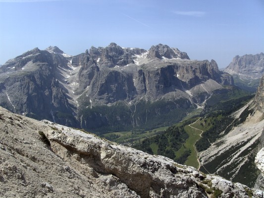 Sella Gruppe vom Sass Songher aus (23.07.2009)