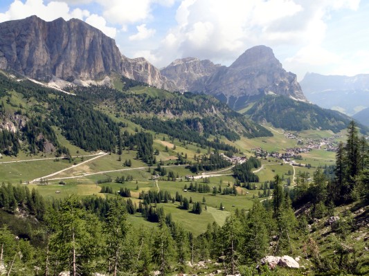 Kolfuschg und Sass Songher vom Grödener Höhenweg aus (13.07.2010)