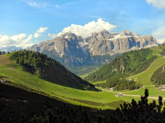 Blick ins Edelweißtal und zur Sella-Gruppe (08.07.2013)