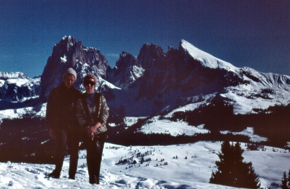 Meine Eltern auf der Seiser Alm (15.02.1961)