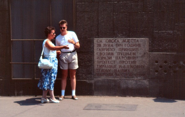 Ort des Attentates von 1914 in Sarajevo (31.07.1990)