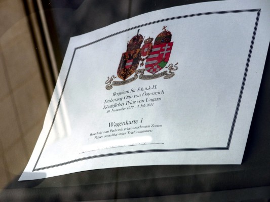 Wagenkarte Nr. 1 (Erzherzog Karl) für das Requiem.