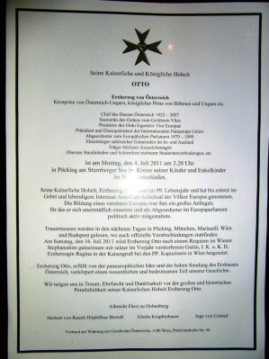 Traueranzeige von Albrecht Fürst zu Hohenberg.